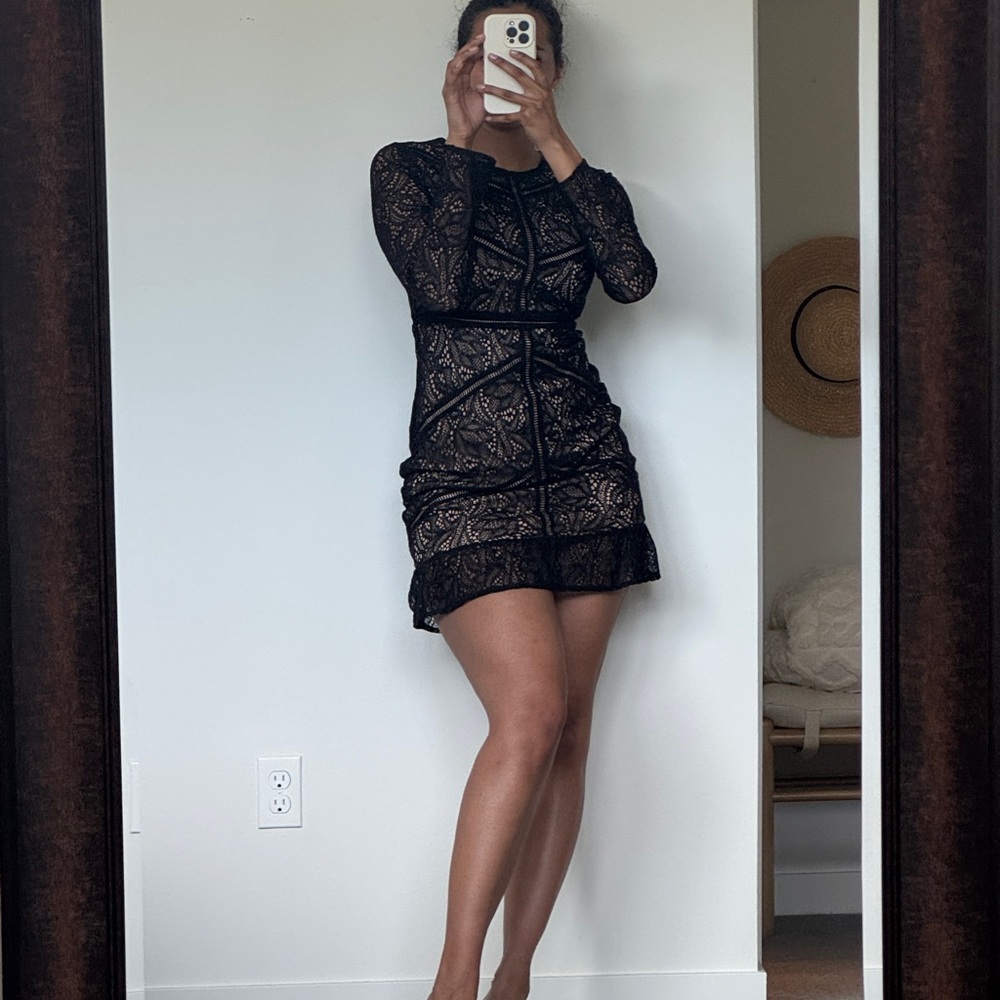 Bardot Black and Gold Sequin Bodycon Dress